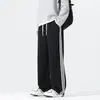 Nuevos pantalones casuales de otoño e invierno para hombre, con forro polar, tejido de algodón engrosado, diseño de pierna recta, corte holgado y un estilo deportivo moderno.
