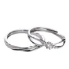 Anillo de Mobius Geométrico Tridimensional Simple para Amantes, Anillo Abierto Entrelazado Hueco para Parejas