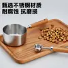 Cuchara para comida de gato, cuchara medidora para comida de mascota, cuchara para comida de gato, cuchara para comida de perro, cuchara medidora grande de acero inoxidable con mango largo y escala
