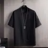Camiseta de Lino de Color Sólido de Manga Corta para Hombre Verano Nueva Blanca de Media Manga Algodón Lino Holgada Camisa Base Top Ropa