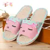 Nuevas pantuflas para padres e hijos para primavera y otoño, uso en interiores en casa, pantuflas de tela para el suelo para niños, pantuflas de lino específicamente para recibir invitados en casa