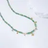 Collar de Perlas de Agua Dulce y Ágata Verde con Cuentas de Moda de Verano para Mujer, Cadena para Clavícula que No se Desvanece, Joyería Europea y Americana Versátil al por Mayor
