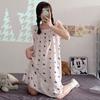 Verão Novo Estilo Bubble Girl Pijama Doce Princesa Estilo Sling Cartoon Mid-Length Nightwear Outer Wear Home Clothes