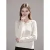 Suéter de malha aberta com gola redonda e mangas compridas estilo coreano para mulheres, nova coleção de outono, criando um visual descontraído e estiloso, peça básica 25711