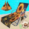 Funda exclusiva de microfibra para silla de playa transfronteriza, toalla reclinable, toalla de playa con bolsa, serie de florecitas con impresión digital 3D
