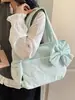 Bolso de Hombro Acolchado con Lazo, Estilo Fresco y Sencillo para Mujer, Bolso Tote Versátil de Color Sólido para el Día a Día, Bolso Ligero para Portátil para Viajar