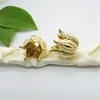 Acessórios para joias DIY novos acessórios de joias de ferragens de cobre puro acessórios simples de flor de cinco pétalas com furo duplo