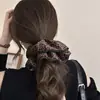 Goma para el pelo de doble capa con estampado de leopardo para mujer, Alta elasticidad, Accesorio para el pelo elegante y a la moda