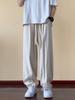 Pantalones de Lino para Hombre Verano Moderno Marca Suelto Recto Tubo Dipper Delgado Deportes Algodón y Lino Pantalones Seda Helada Casual Yumi Shuai High Street