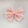 Joyería de Corea del Sur tela seersucker Pinza para el pelo con lazo de perlas Pinza para el pelo DIY para niños Banda para el pelo Tocado Accesorios de decoración para zapatos y sombreros