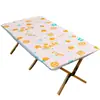 Toalha de Mesa Elástica com Cordão Descartável de Piquenique Desenho Animado, Espessada, Alta Qualidade, Tecido à Prova de Óleo e Impermeável, Equipamento Conveniente para Acampamento