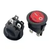 Interruptor basculante KCD2 topo redondo base quadrada com luz, duas posições e três posições, alta corrente, totalmente certificado, ROHS