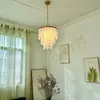Candelabro de Conchas de Lujo Ligero para Sala de Estar y Comedor, Iluminación Creativa de Diseñador Minimalista Moderno para Escalera de Villa y Dormitorio