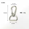 Hebilla de Gancho de Metal de Resorte de Tres Hilos Laminada en Rodillo de Plata, Gancho de Correa para Identificación de Equipaje de Aleación de Zinc, Hebilla Elástica para Correa de Mascota