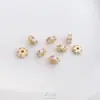 Espaçador de Floco de Neve de Zircônia Micropavimentada com Preservação de Cor Banhado a Ouro 14K Feito à Mão Contas DIY Espaçador Miçanga Pulseira Colar Acessórios de Joalheria