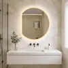 Espejo de Baño Inteligente con Pantalla Táctil Transfronterizo Sensor Antivaho para Inodoro Montado en Pared Colgante de Pared con Luz Espejo de Maquillaje Personalizado
