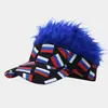 Gorra de Béisbol de Cabello Falso Realista Transfronteriza Europea y Americana con Diseño de Bandera Estadounidense y Estrellas, Gorra Personalizada para Fanáticos del Mundial