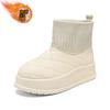 Botas de nieve altas con forro polar para mujer, invierno 2024, nuevas botas de invierno para estudiantes, zapatos casuales cálidos coreanos MX7801