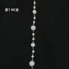 Yingyi Joyería DIY Cadena de Perlas de Imitación Cadena de Perlas Grandes y Pequeñas Material para Pulsera Collar Accesorios para Ropa Tocados Cadena 1m