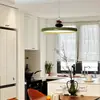 Luminária de sala de jantar UFO moderna minimalista protetora de olhos, lustre pendente em forma de disco para mesa de jantar de quarto, luminária de iluminação M-bean estilo creme para uso doméstico Zhongshan
