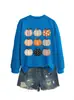 Sudadera de moda casual holgada para mujer, talla grande, 9 calabazas con diferentes estampados, comercio exterior transfronterizo, venta al por mayor en Amazon