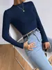 Camiseta de mujer Amazon transfronteriza europea y americana para otoño/invierno, corte slim, versátil, de manga larga, a cuadros, cuello redondo, con detalles fruncidos