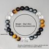 Pulsera de cuentas de Ojo de Tigre venta caliente transfronteriza europea y americana pulsera de cuentas de piedra de gal gallo negro cuerda elástica vintage negocio al por mayor