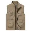 Chaleco de Hombre Holgado Delgado de Primavera con Múltiples Bolsillos Transpirable de Moda para Exteriores Senderismo Chaqueta