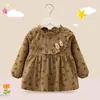 Funda para vestido de princesa infantil, babero para bebé, delantal impermeable de otoño/invierno, prenda reversible de manga larga, ropa elegante y protectora para niñas