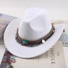 Sombrero de vaquero de lana de estilo europeo y americano para primavera y verano, para hombres y mujeres, estilo étnico, enrollable, parasol, jazz