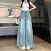 Jeans de Pierna Ancha Azul Claro Delgados de Primavera para Mujer 2025 talla extra Cintura Alta Aspecto Delgado Caídos Sueltos Rectos