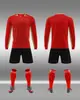 Novo Conjunto de Uniforme de Futebol de Manga Longa para Adultos e Crianças, Uniformes de Treinamento para Competição Esportiva de Futebol