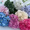 Hortensias Frescas, Hortensias Macaron, Flores de Seda Decorativas para Salones de Banquetes de Bodas, Ramilletes de Fondo para Hoteles, Flores Artificiales