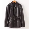 Novedad de Otoño 2026: Chaqueta de Piel Elegante de Manga Larga con Cuello Solapa, Ajustada, Textura Natural de Piel de Oveja, Estilo Británico, Importada, para Mujer