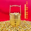 Cubo de Dinero de Latón para Acumulación de Riqueza, Cubo Grande para Atraer la Fortuna, Adecuado para Tiendas, Empresas y Uso Doméstico, Adorno Decorativo de Tarro para Recaudar Riqueza y Bendiciones