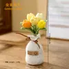 Plantas de tulipán de punto directo de fábrica en maceta, decoraciones de escritorio tejidas con hilo multicolor, regalos hechos a mano creativos en stock