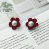 Horquilla de Flor Flocada tamaño pequeño para Mujer de Alta Gama Nicho de Alta Gama Accesorios para el Cabello Horquilla Exquisita Otoño e Invierno Clip para el Cabello