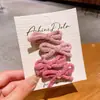 Pinza para el pelo de felpa de lana de cordero linda estilo japonés con lazo, pinza lateral para niñas, otoño e invierno, pinza de pico de pato