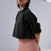 Bargain de liquidación Camiseta de manga larga de algodón puro Holgada Corta Casual Top Deportivo para Yoga Pilates Fitness para Mujer