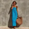 2026 Nuevo Moda Europea y Americana Transfronteriza Estilo Elegante Verano Vestido de Tirantes Cuadrado Vestido Recto para Mujer