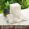 Chaleira elétrica mini portátil para exterior, conjunto de chá de viagem, máquina de chá portátil para carro, xícara de preparo rápido com uma chaleira e três xícaras