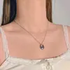 Collar de Mariposa de Plata de Ley S925 Aquamarina Versátil Diario para Mujer, No se Desvanece, Nicho, Gama Alta, Cadena para Clavícula de Lujo Accesible Nuevo