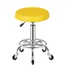 Taburete de plástico engrosado con altura ajustable y función giratoria, taburete redondo para escuela y laboratorio, taburete para estudiantes con ruedas, silla de bar de patas altas