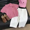 Conjunto de Dos Piezas de Moda para Niñas 2026 Verano Nuevo: Cárdigan de Punto y Pantalones Casuales para Niños Mayores