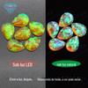 Pedra preciosa Huagang pera lisa simples Opala sintética pedra bruta sintética superfície de anel de gema de opala sintética contas soltas FI07