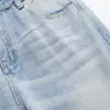 Calça Jeans Flare Clara Lavada, Estilo Hippie, com Vinco, Desgastada, Calça Casual Solta para Homens