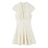Ropa de Mujer al por Mayor Transfronteriza 2026 Nuevas Llegadas de Verano Estilo Europeo y Americano Elegante Jacquard Seda Satén Textura Mini Vestido