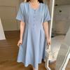 Falda Dulce y Picante Ligeramente Gordita Talla Grande Falda Larga Cuello en V Adelgazante Talla Grande Ropa para Mujer Chica Gordita Tipo de Cuerpo Pera Vestido 2720