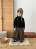 Elegante suéter de punto con botones y cuello para niños estilo coreano, suéter suave y acogedor para bebé de primavera y otoño, ropa versátil para usar como capa interior
