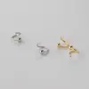 Pendientes de Aro Redondos con Perlas Ligeras de Plata de Ley S925 Nalan Exquisitos Simples Estilo Ins Diseño de Nicho Pendientes con Gancho M08157